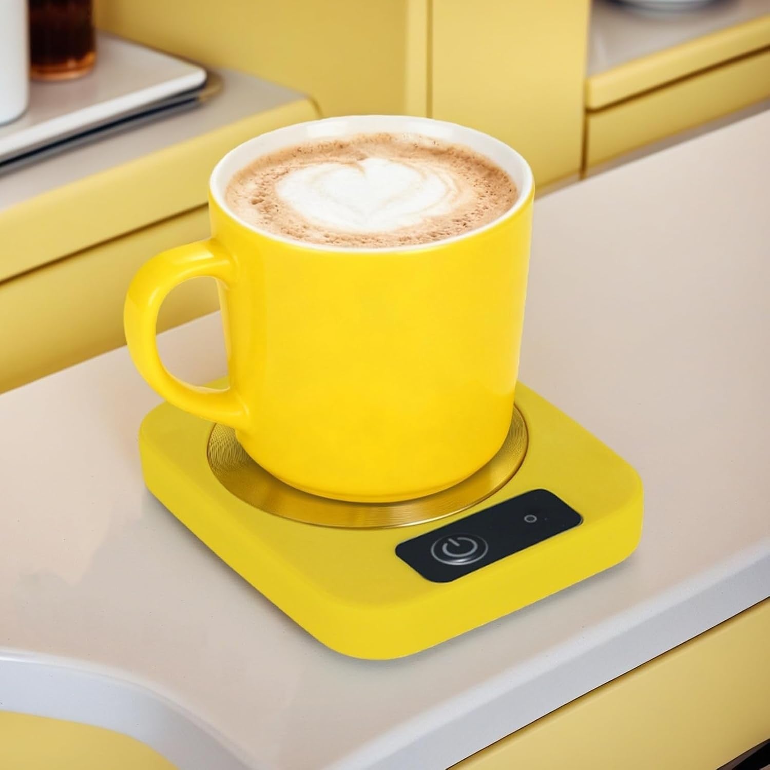 Yellow USB Coffee Mug Warmer 45°C Desk Cup Heater Plate