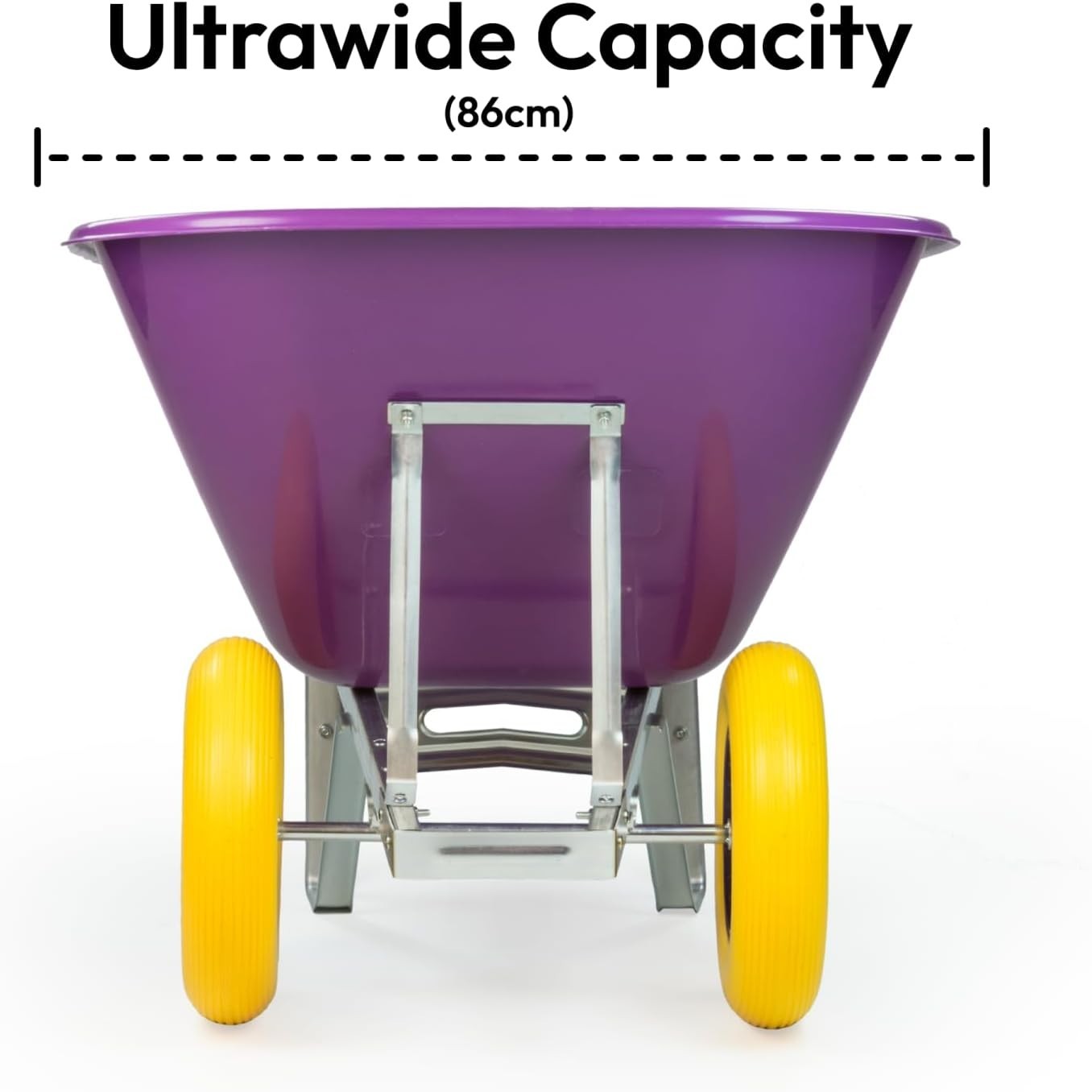 200L Twin-Wheel Wheelbarrow Purple – Puncture-Proof Tyres, Heavy Duty 150kg