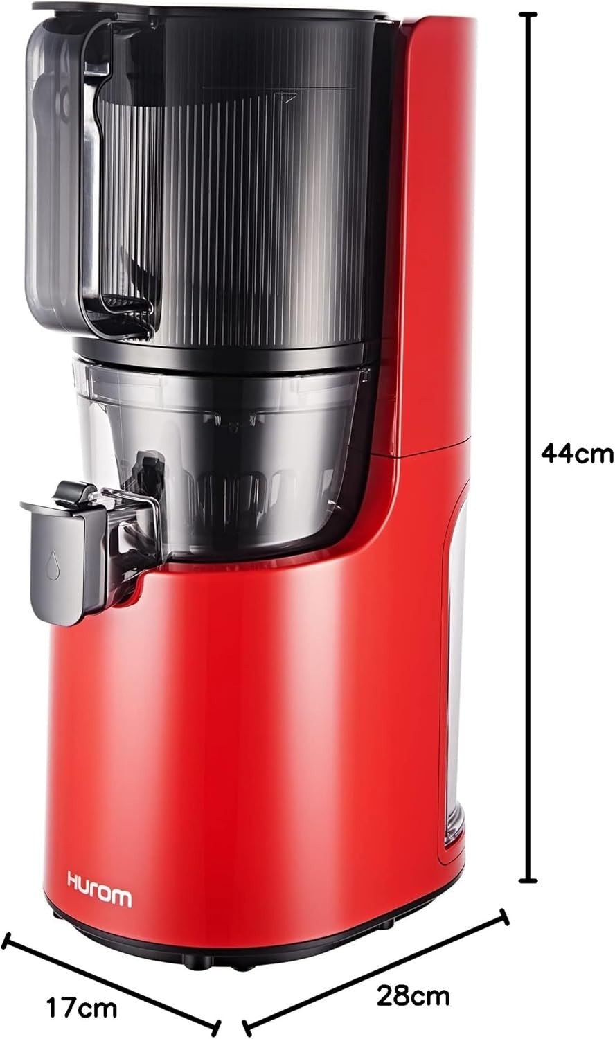 Smart Hopper Slow Juicer Clear Juice Easy Clean BPA Free Red