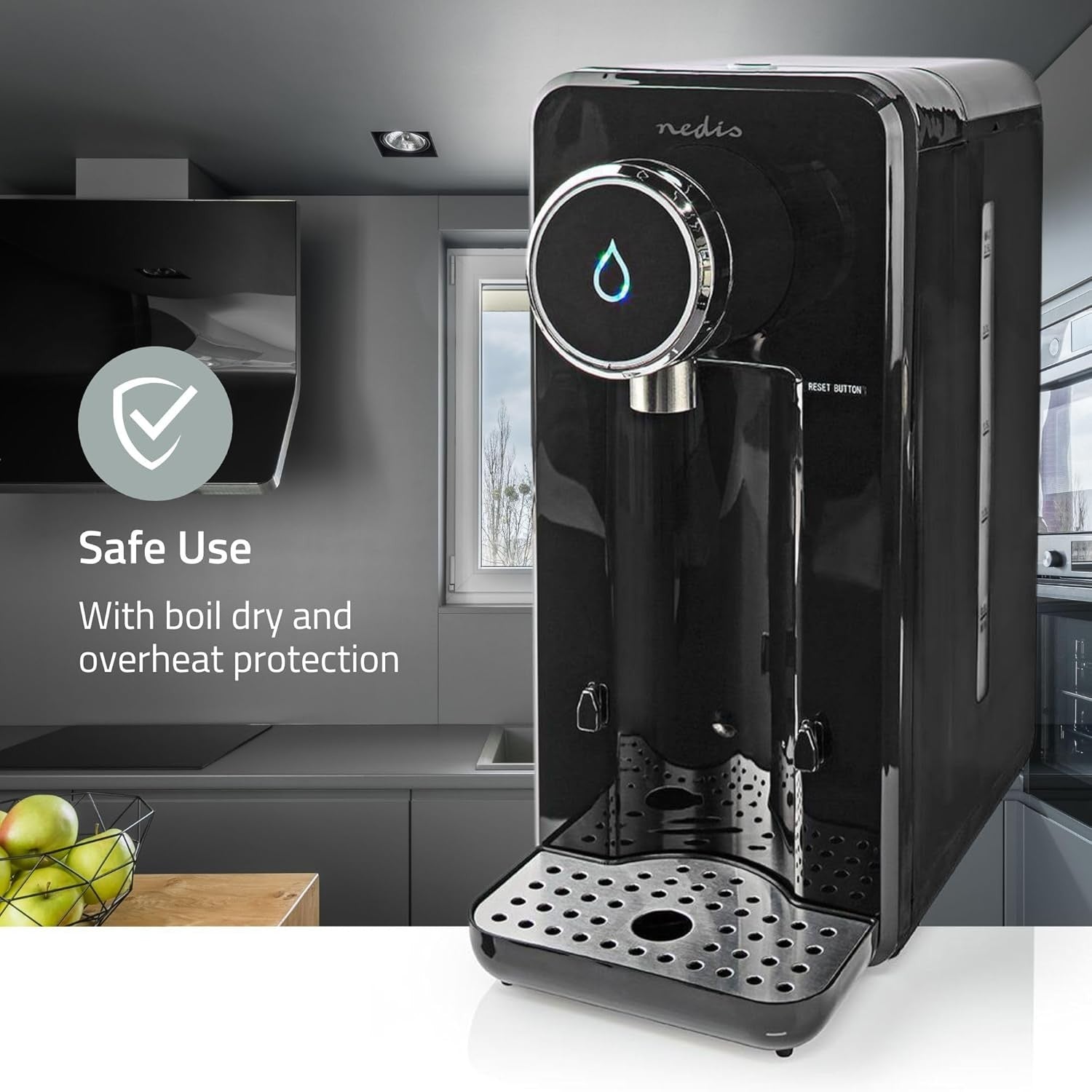 Instant Hot Water Dispenser 2600W 2.5L Fast Boil One Touch Safety Lock