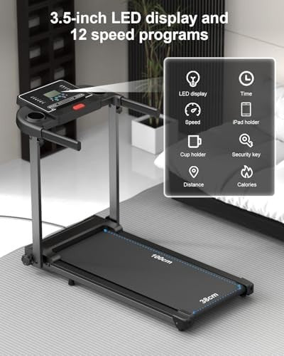 Foldable Under-Desk Walking Pad Treadmill 10km/h, 2.0HP, Compact Home Fitness