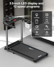 Foldable Under-Desk Walking Pad Treadmill 10km/h, 2.0HP, Compact Home Fitness