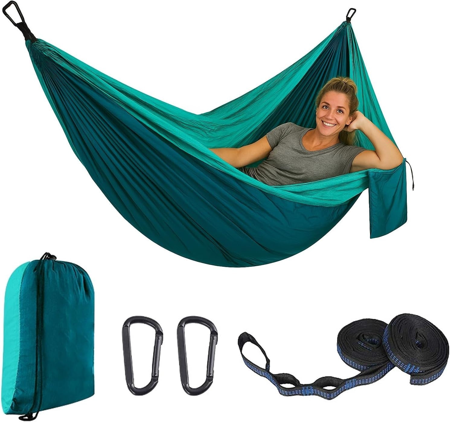 Camping Hammock with Tree Straps – 230kg Support, Lightweight & Portable
