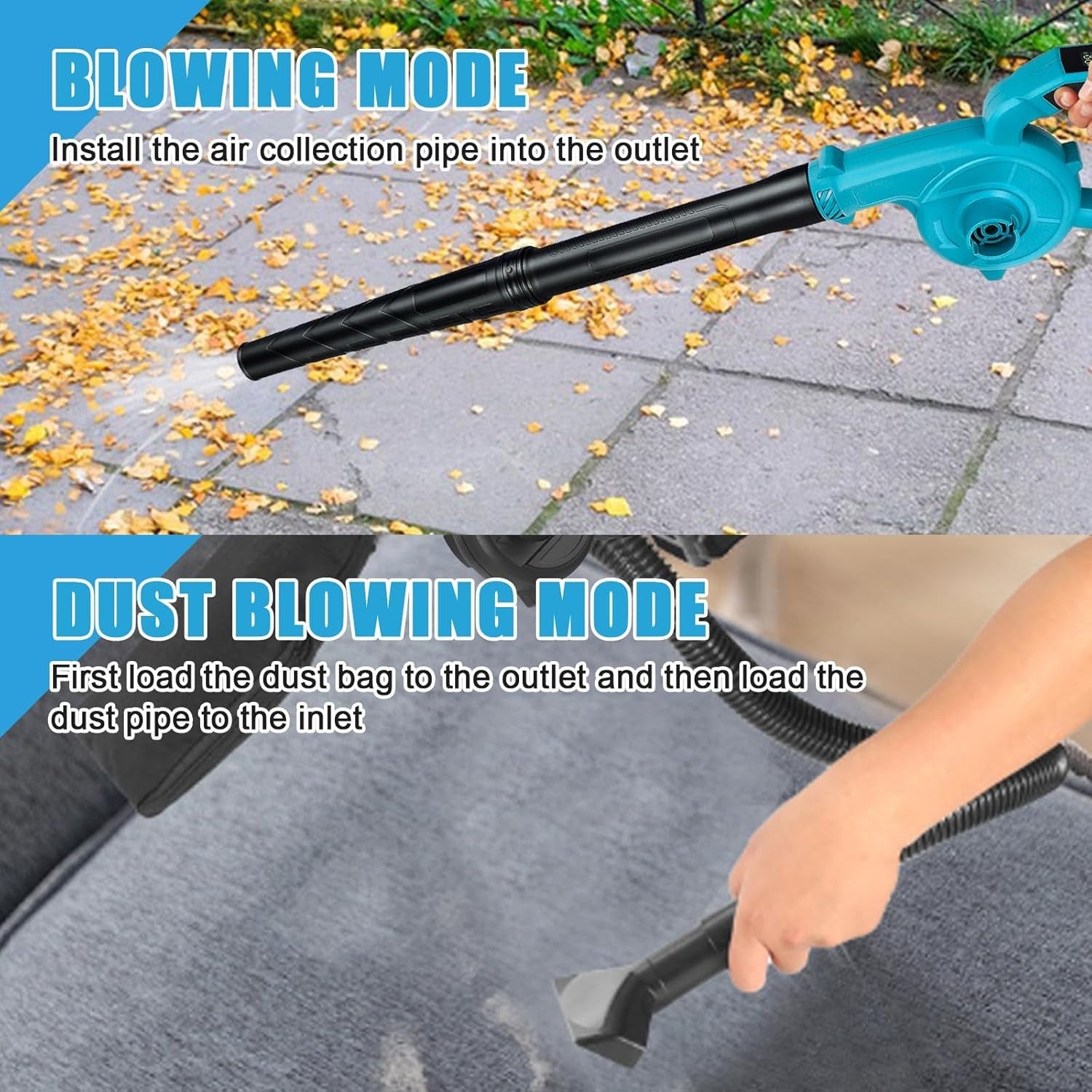 Cordless Leaf Blower Vacuum 230MPH 2-in-1 High Power Garden Cleaner Tool