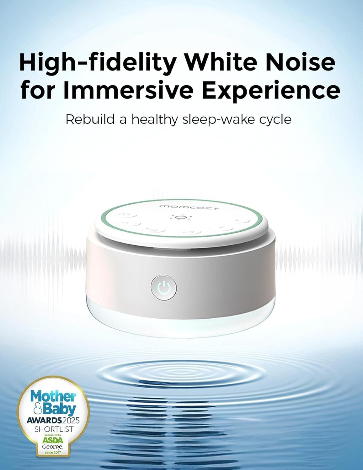Portable Baby White Noise Machine with 20 Soothing Sounds & Touch Light.