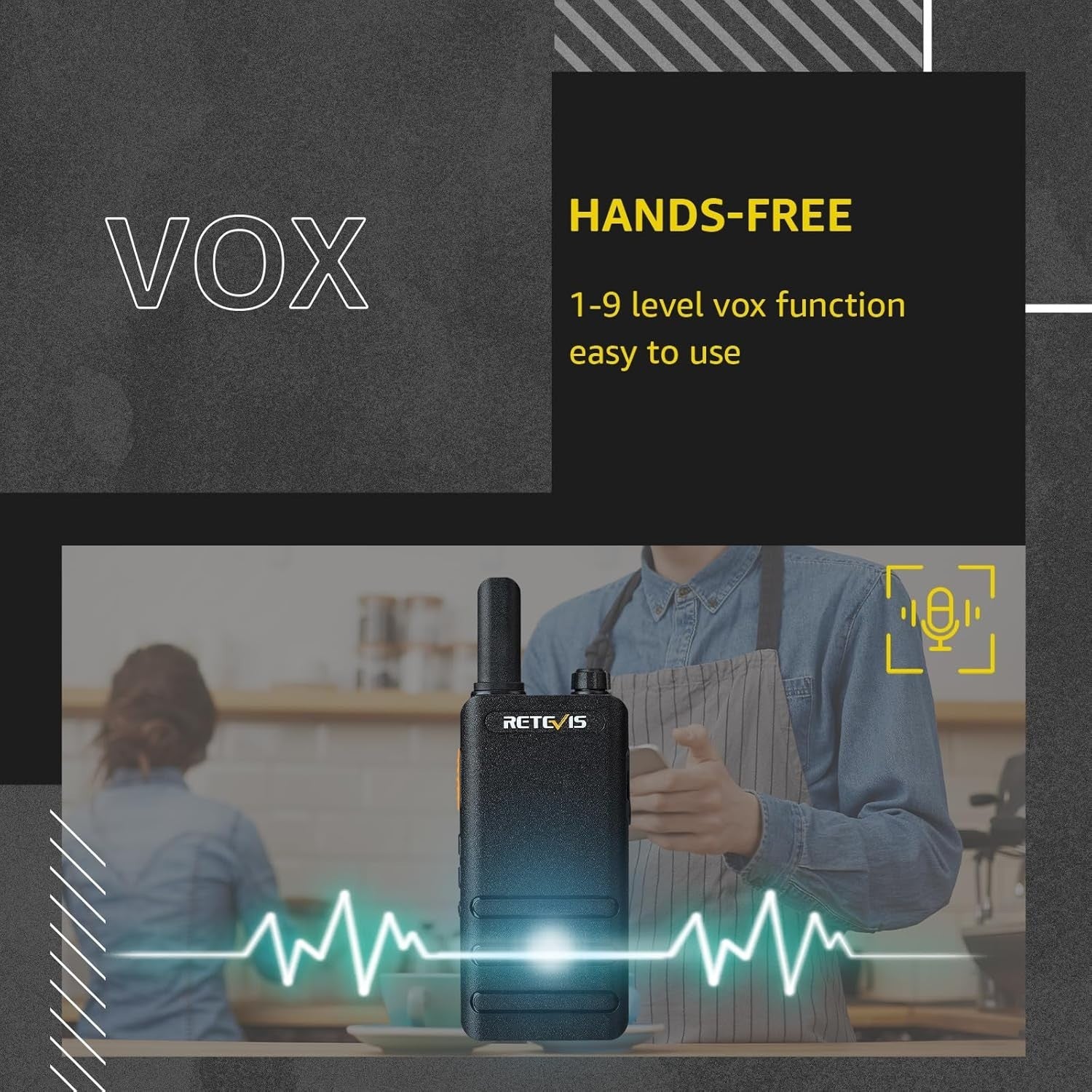 PMR446 Walkie Talkies 4 Pack USB-C Rechargeable VOX w Earpieces
