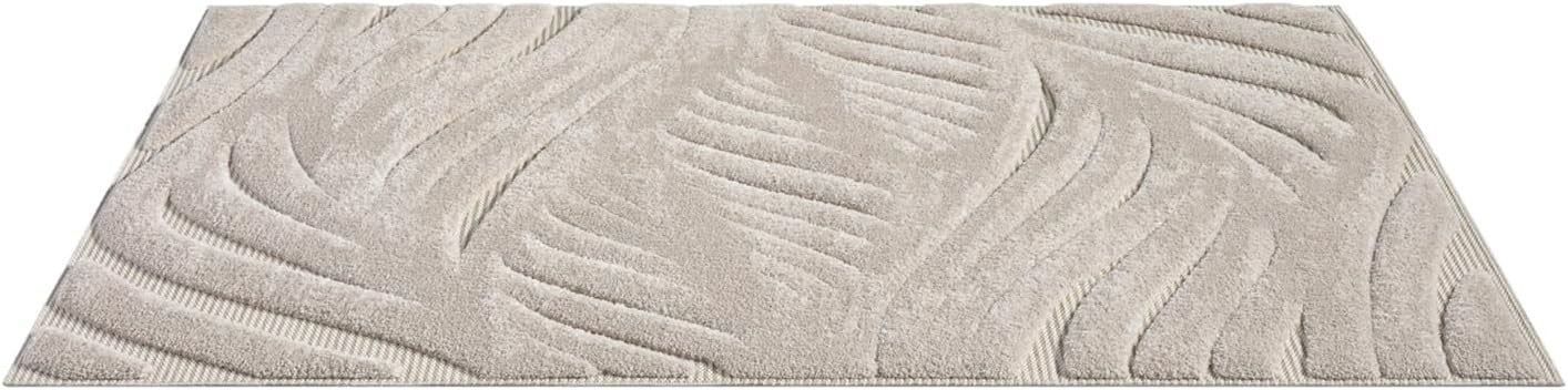 Beige Hallway Rug 120x170cm Soft Modern Area Mat for Living Room Bedroom