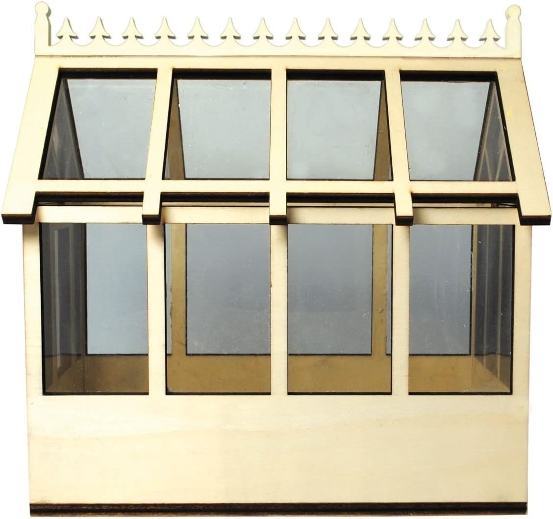 Mini Indoor Greenhouse Wooden Windowsill Herb & Cactus Display Box 21x20x13.5cm