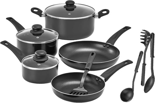 12pcs Non Stick Cookware Set with Utensils – Scratch Resistant Pots & Pans