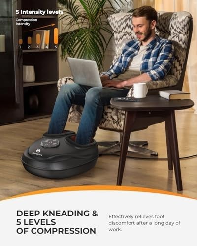 Shiatsu Foot Massager with Heat Remote Control Deep Kneading Compression