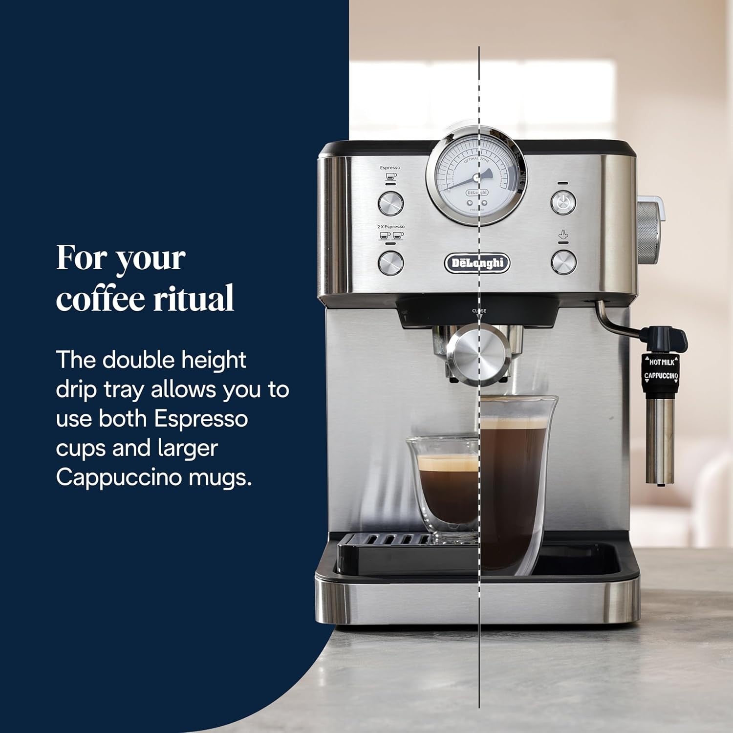 Premium Espresso Coffee Maker | 15 Bar Pressure | Steam Wand & Milk Frother