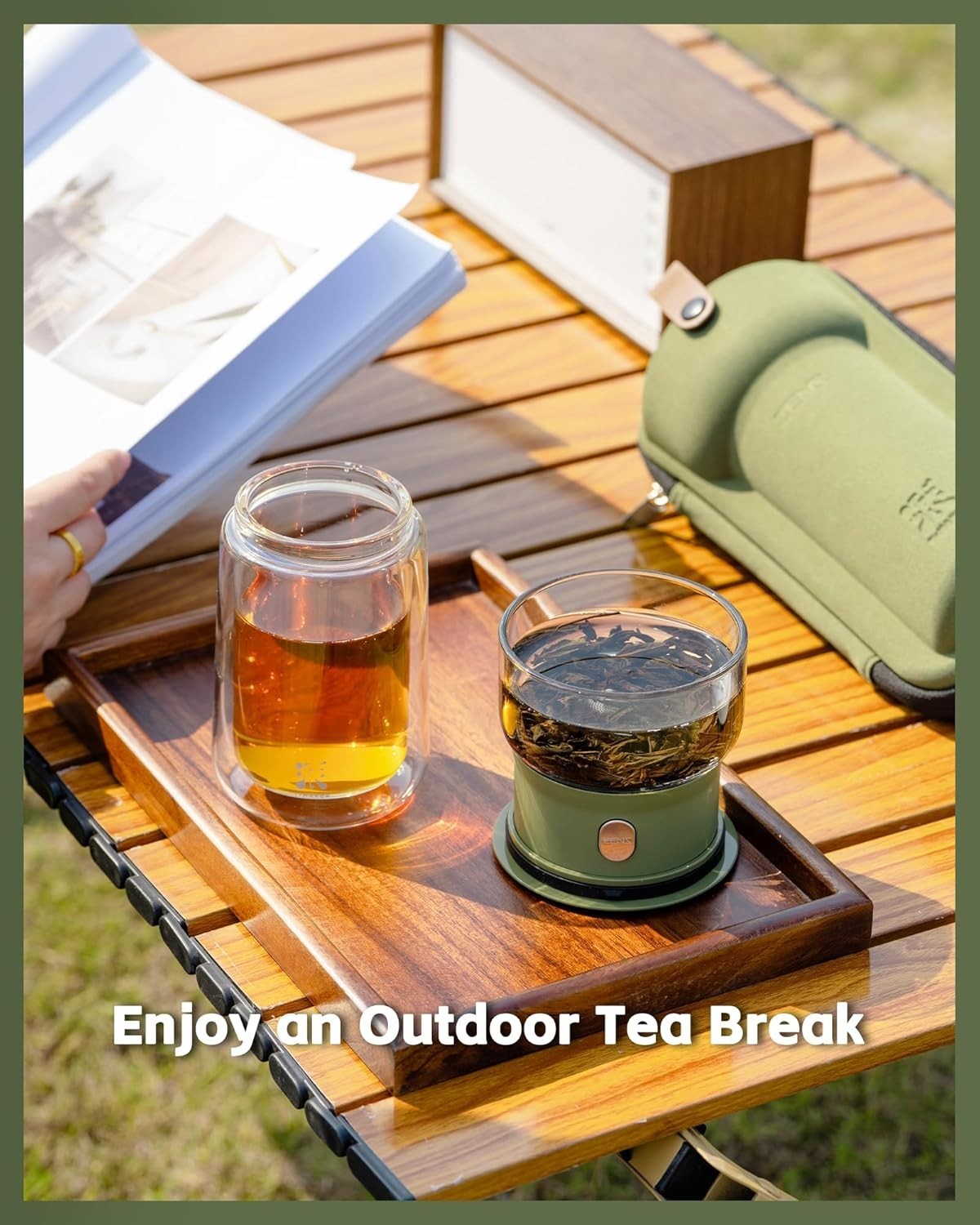 Smart Tea Maker 270ml One Touch Glass Infuser Set with Cup & Case