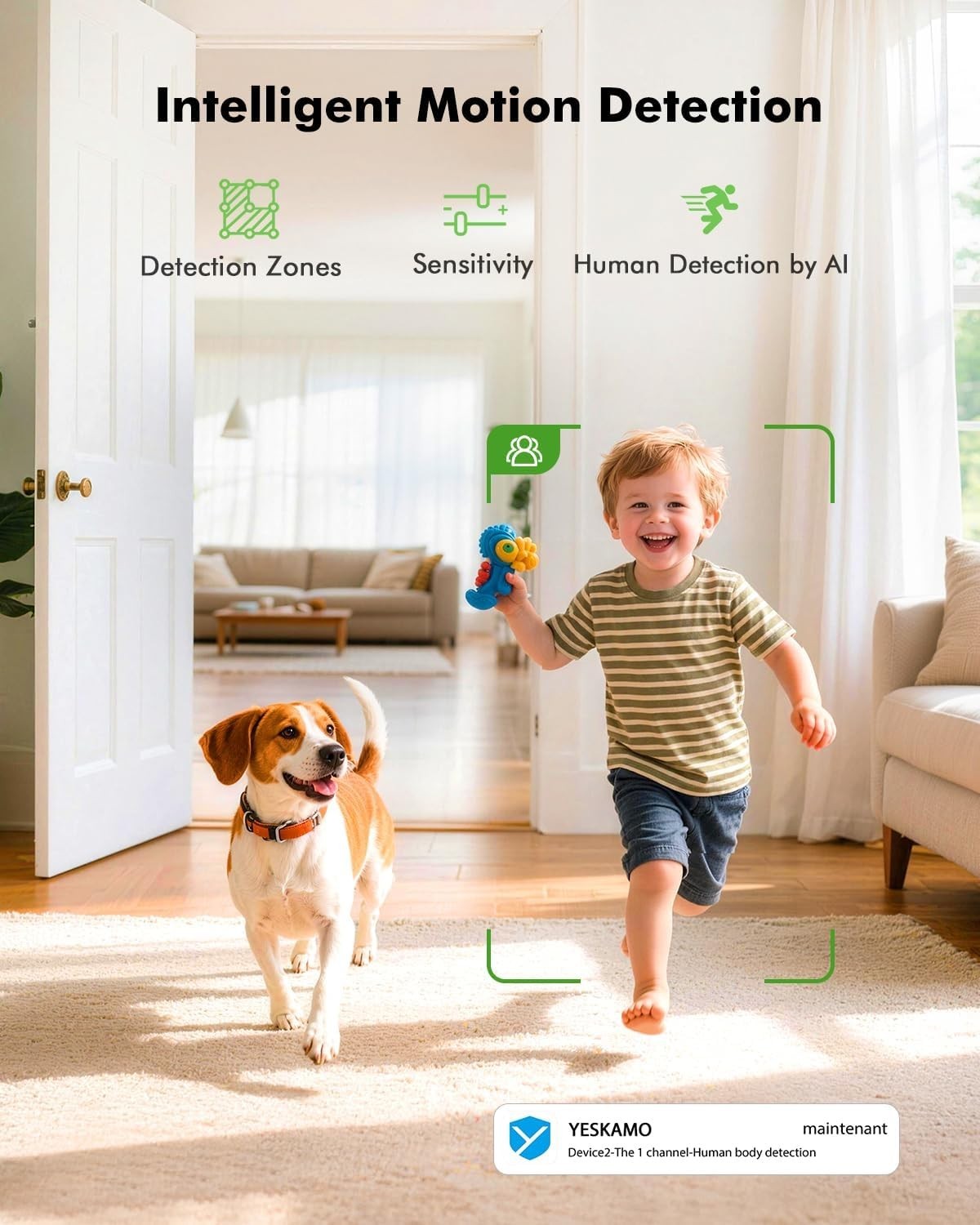2.5K Battery Indoor Security Camera Wireless Pet Monitor 360° WiFi