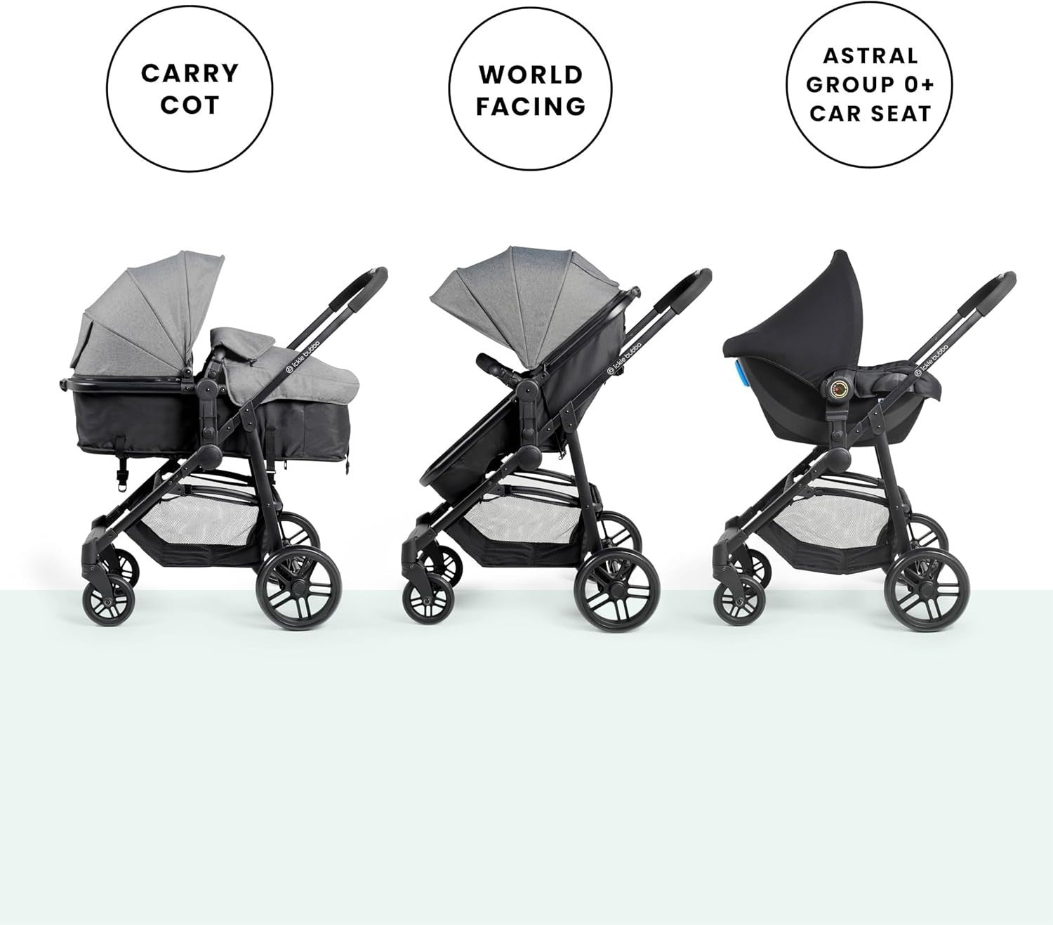 3 in 1 Travel System Pram Pushchair Car Seat Newborn to 3 Years