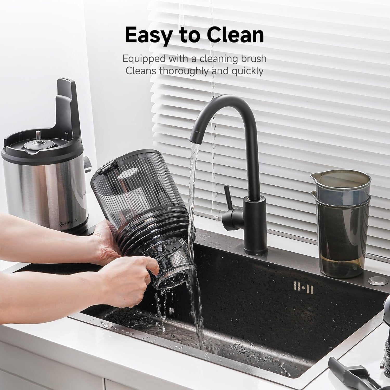 Cold Press Juicer 160mm Wide Chute Slow Masticating Juice Extractor 2L