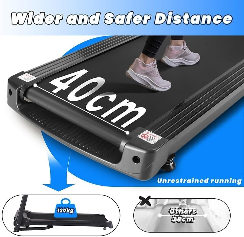 Folding Motorised Treadmill 12.8km/h LCD 12 Programs Portable Home Gym Watch