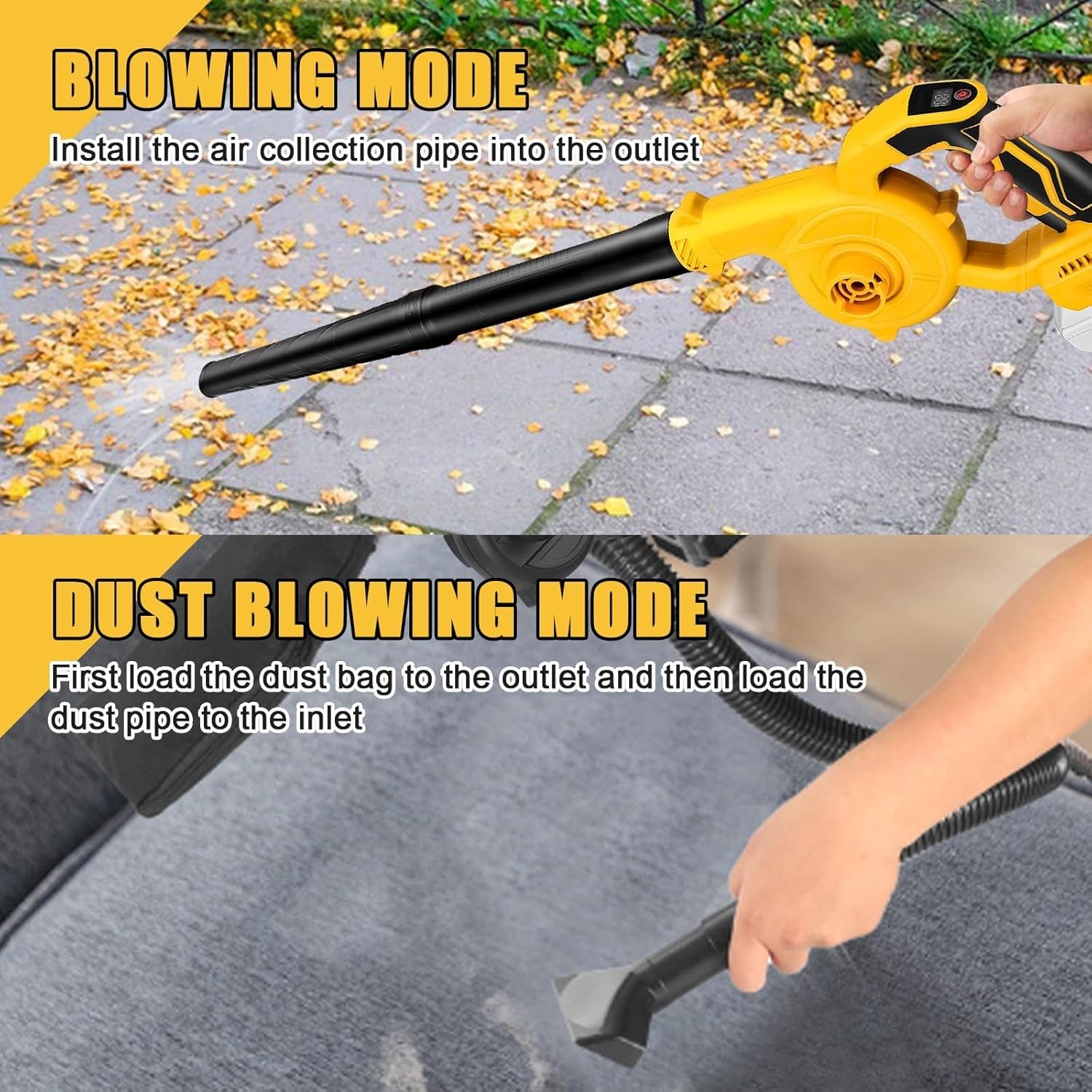 Cordless Leaf Blower 2-in-1 Vacuum 120CFM 230MPH Brushless Handheld