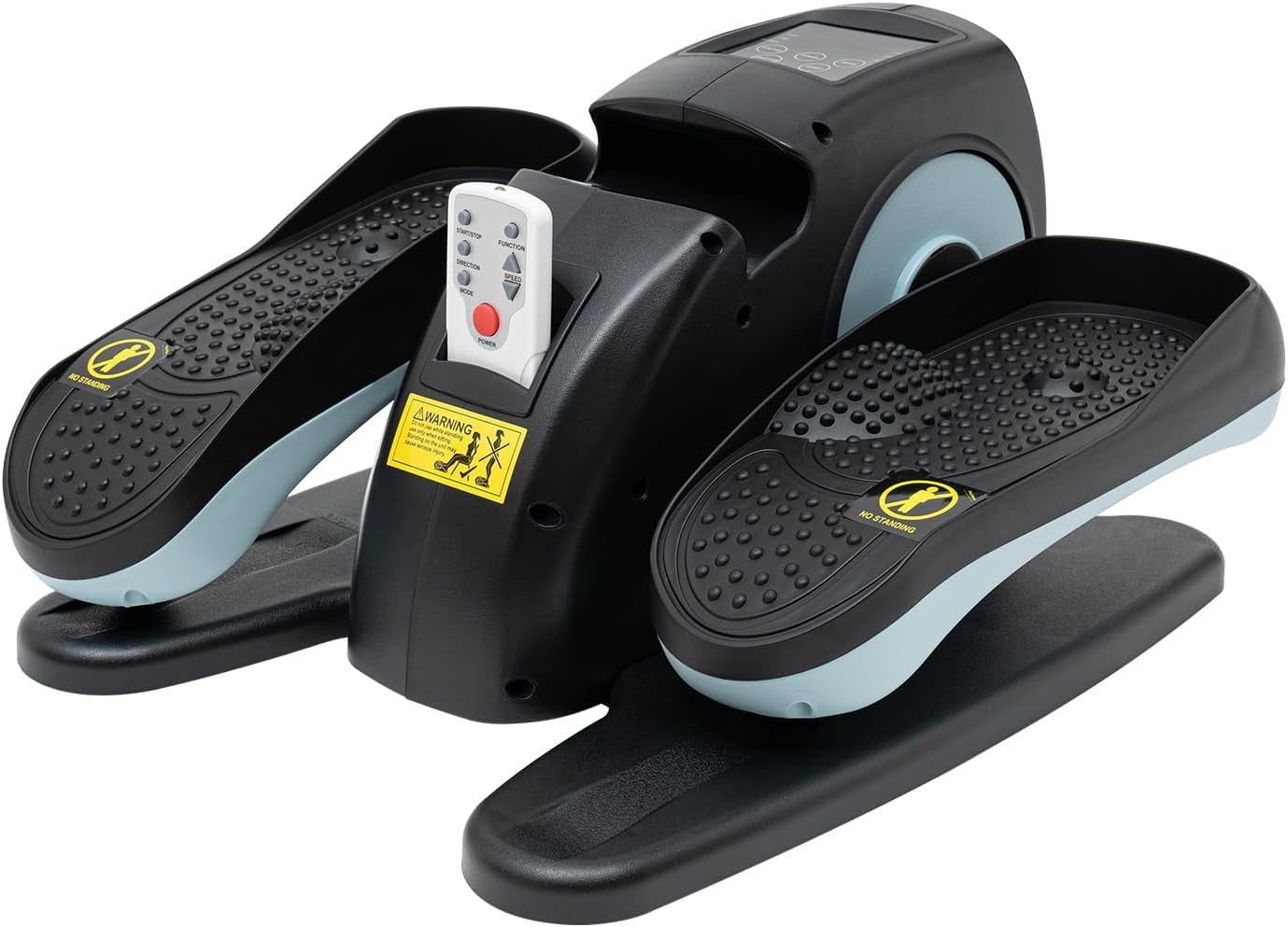Blue Under Desk Elliptical Pedal Exerciser Quiet Remote Seated Leg Trainer