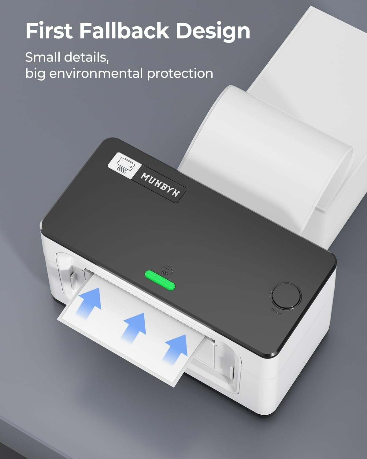 White Bluetooth Thermal Label Printer 4x6 Shipping with Holder