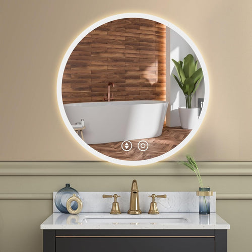 LED Bathroom Mirror 50x50cm Round Anti-Fog Demister Vanity Light