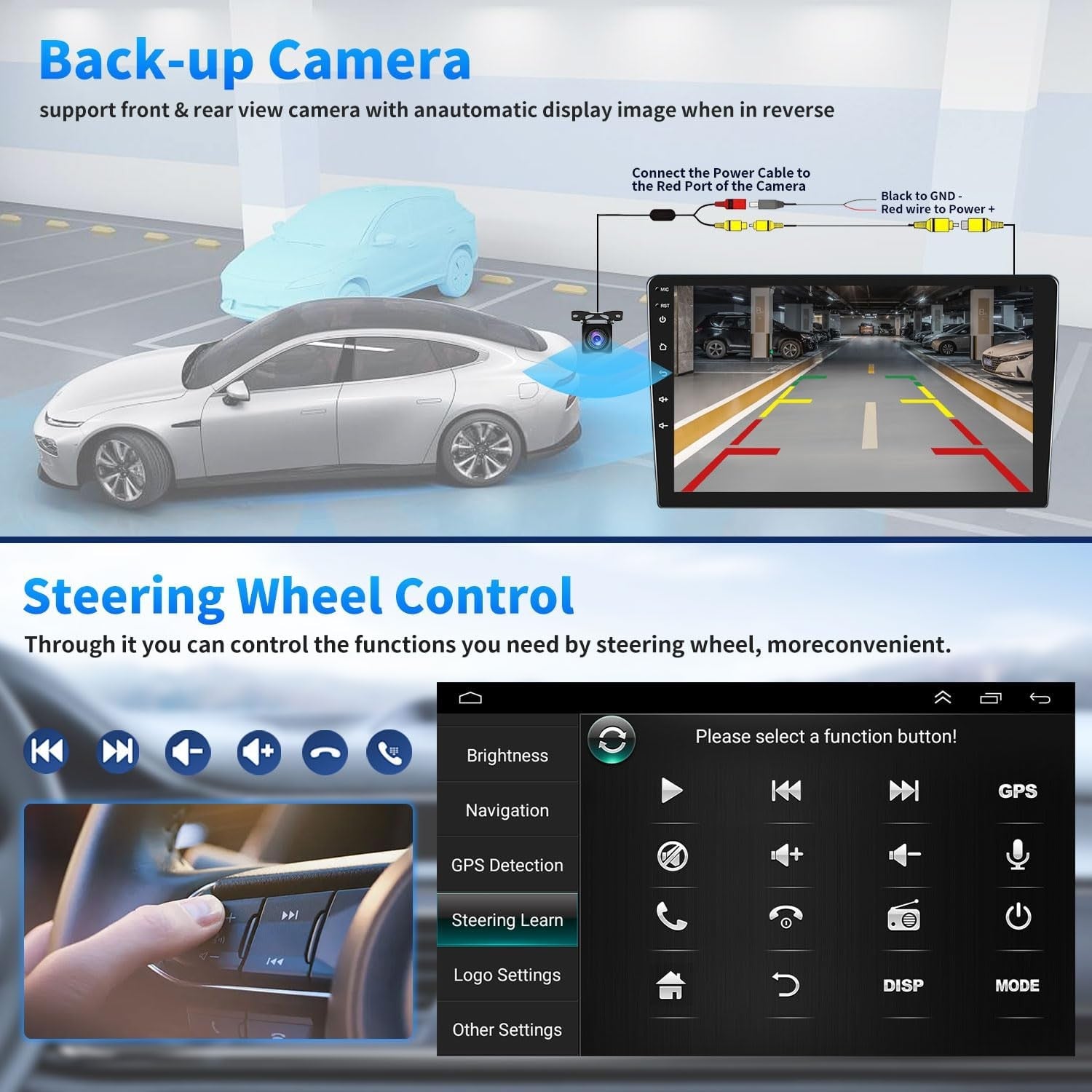10.1" Car Stereo 2+64GB CarPlay Android Auto Sat Nav BT WiFi