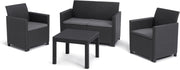 4 Seater Rattan Garden Sofa Set w/ Chairs, Table & Cushions Outdoor