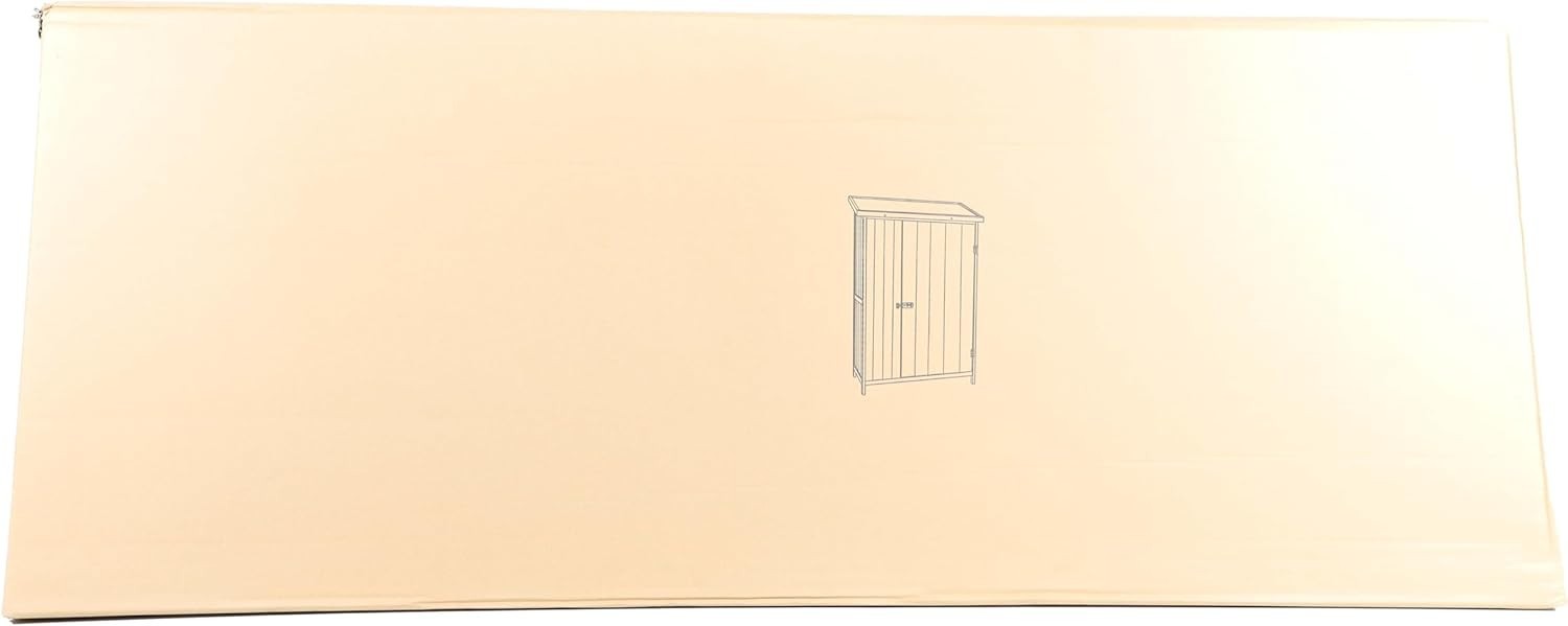 Wooden Outdoor Utility Shed 92x57x154cm Tool Storage Cabinet Natural