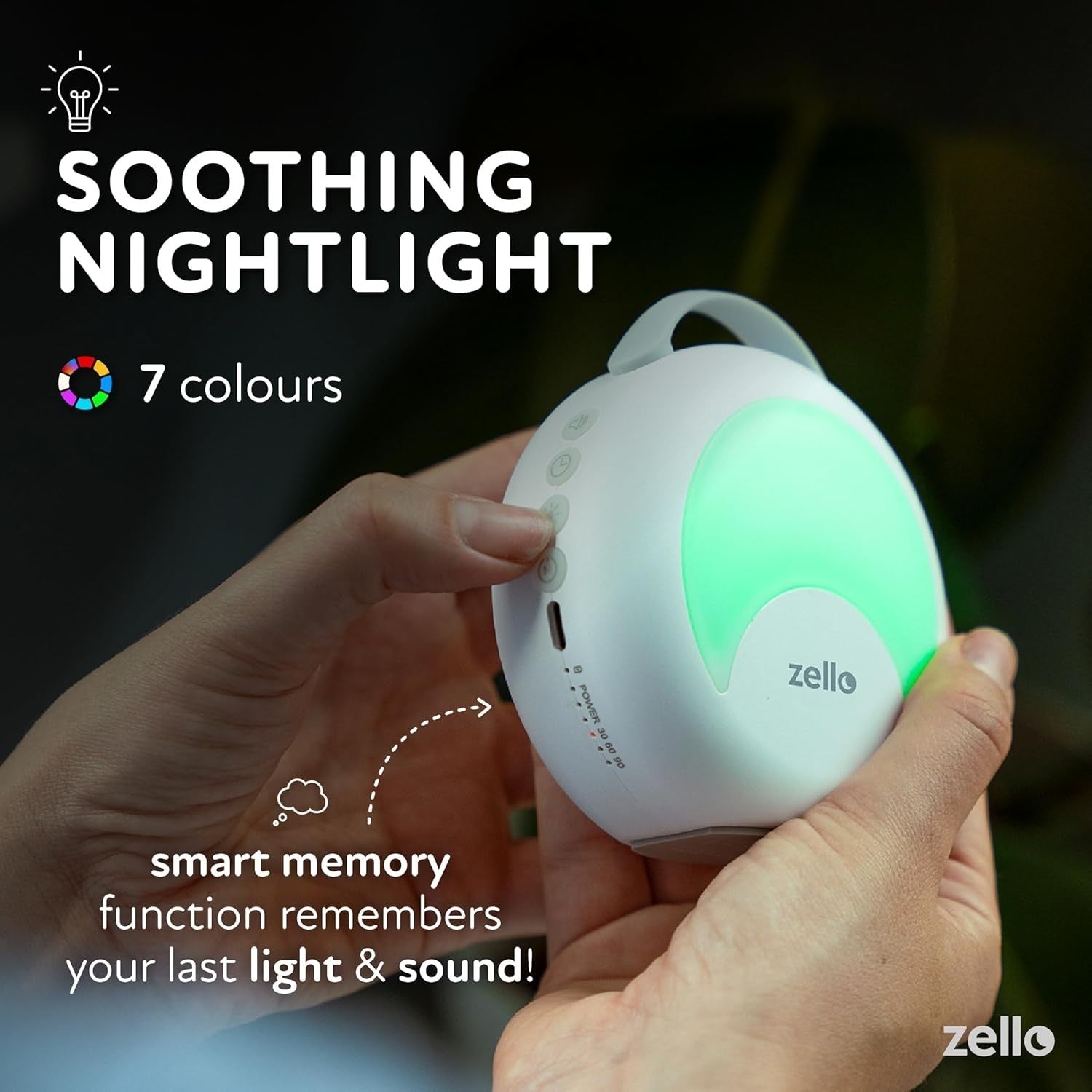 Portable Baby White Noise Machine Night Light Rechargeable Travel Sleep Aid