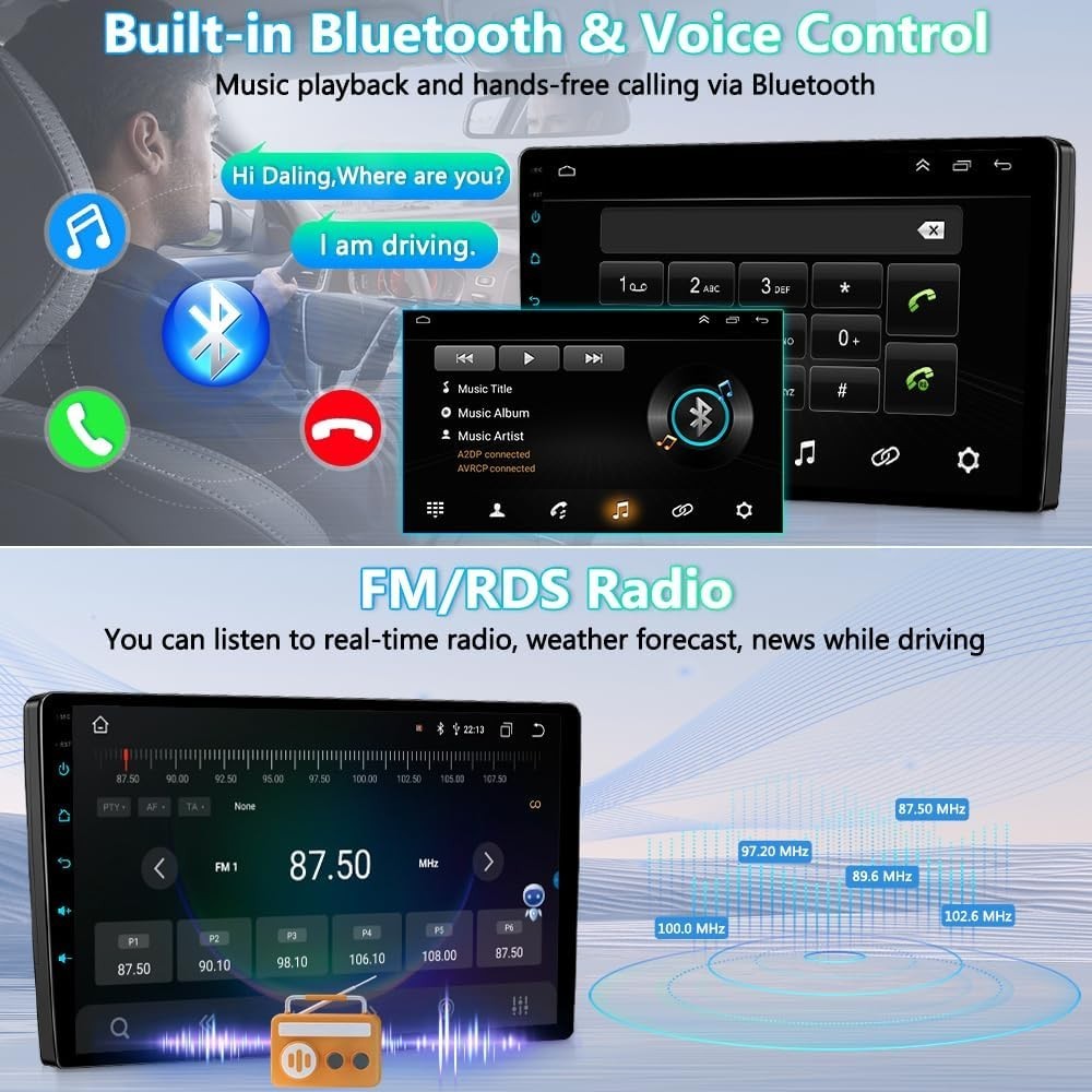 10" Android 14 Car Stereo Ford Transit Custom GPS WiFi Carplay Auto