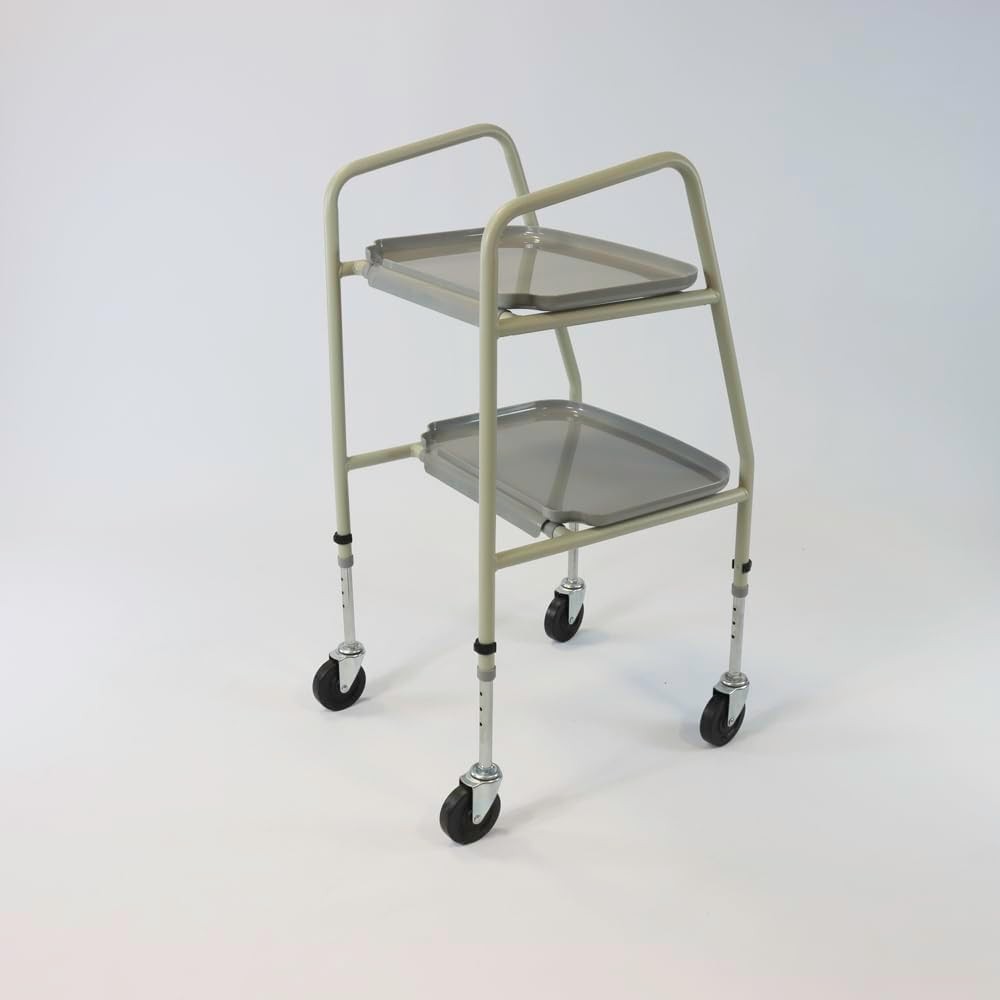 Home Helper Mobility Trolley with Wheels Indoor Walking Aid Storage Trays