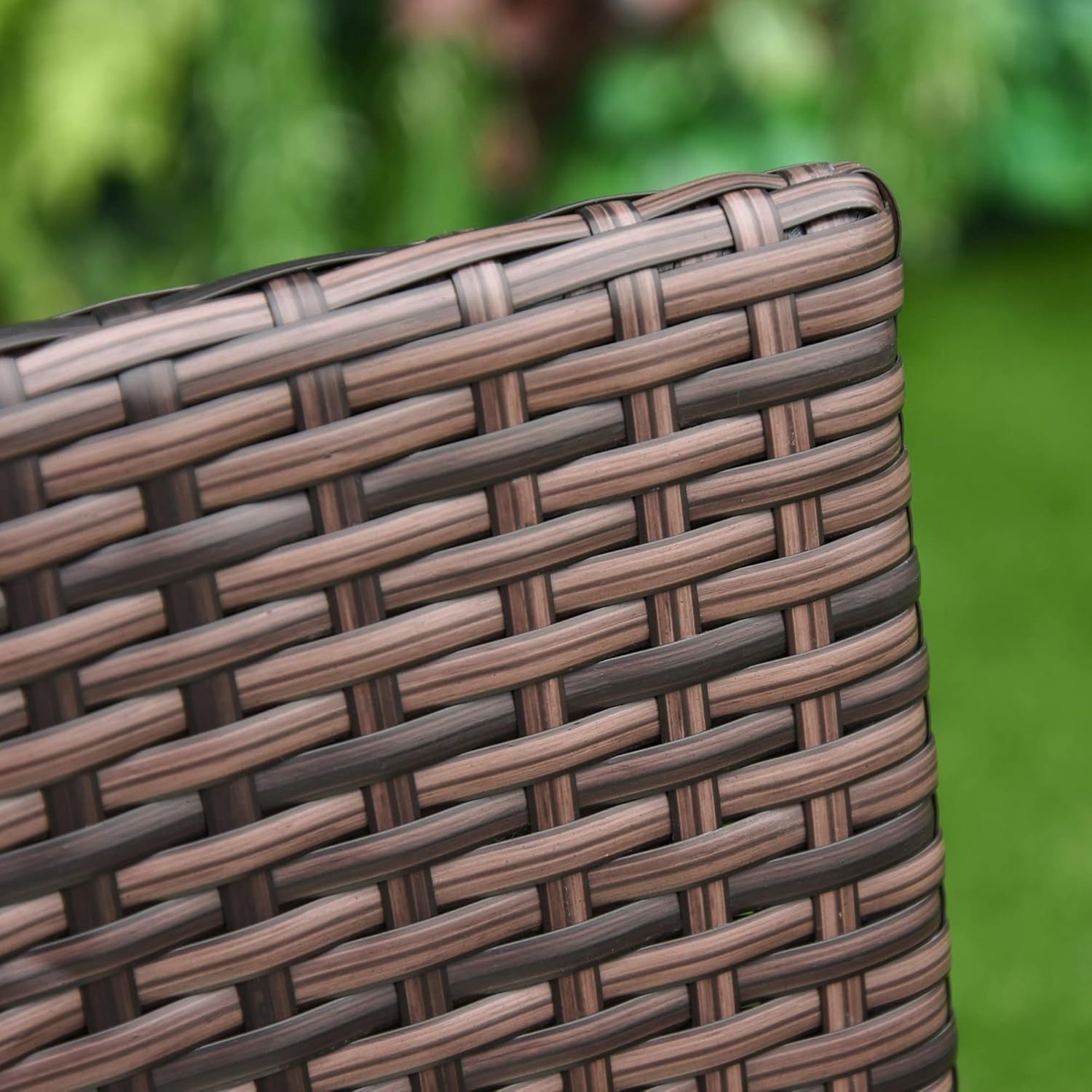 Set of 4 Rattan Garden Chairs with Cushions High Back Patio Dining Seating
