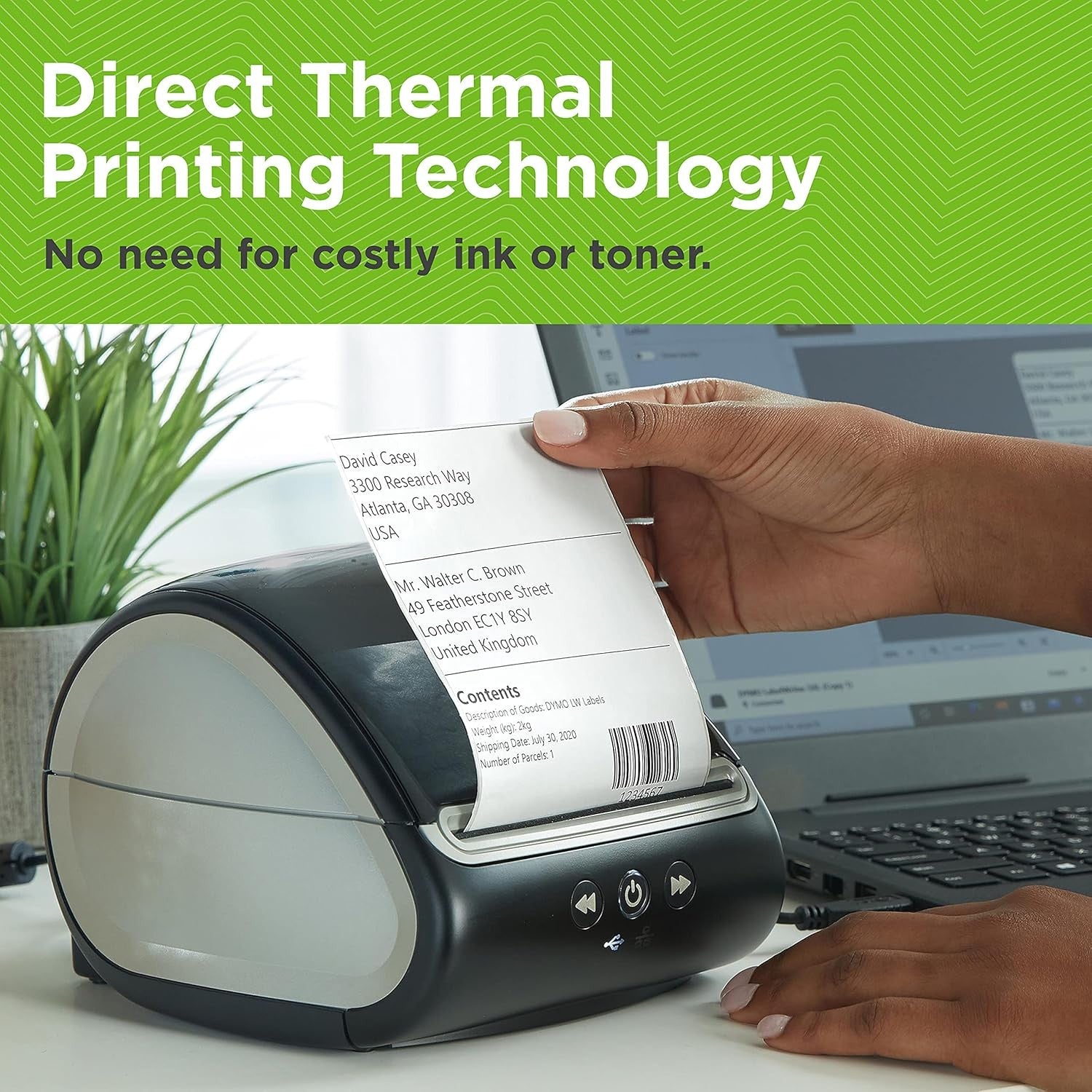 4x6 Thermal Shipping Label Printer USB with Labels UK Plug