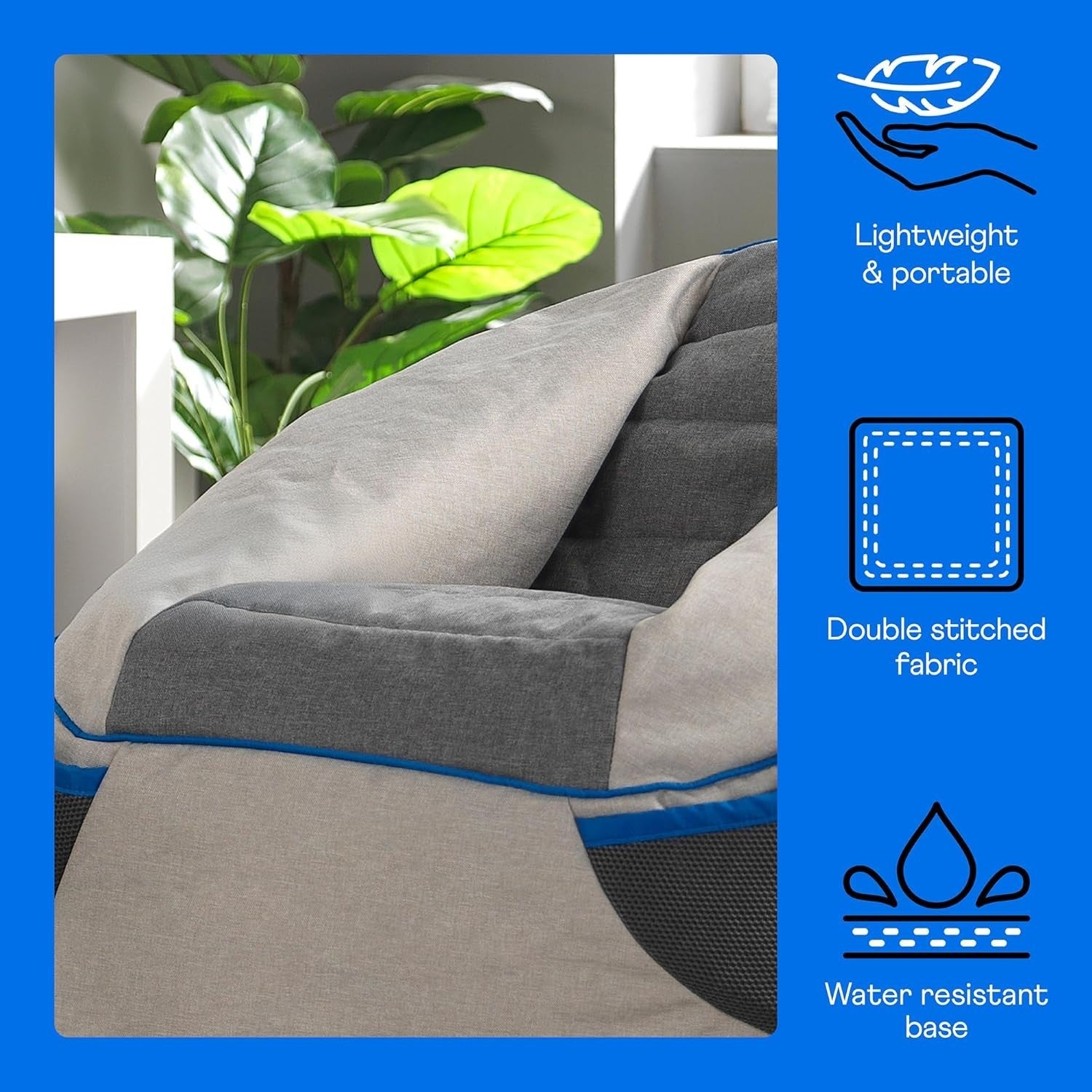 Kids Grey Bean Bag Chair for Gaming, Playroom, Bedroom - Lightweight, Durable