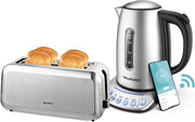 4 Slice Toaster & Smart Kettle Bundle Stainless Steel Wide Slot Adjustable Brown