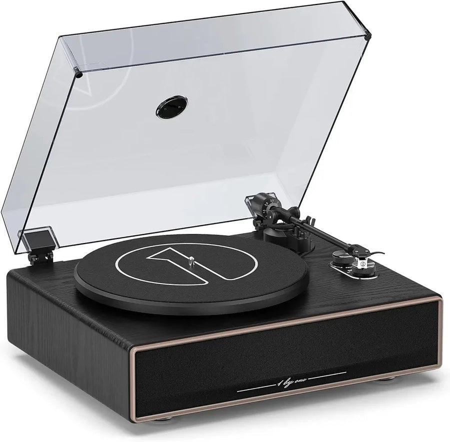 All-in-One Vinyl Record Player HiFi Turntable with Built-in Speakers 2-Speed
