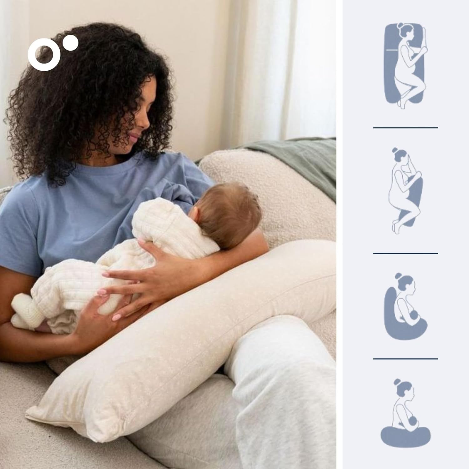 Pregnancy Pillow XXL Full Body Maternity Nursing Organic Cotton Sand