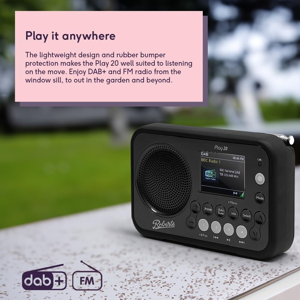 Portable DAB FM Digital Radio with Colour Screen & Headphone Socket