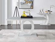 Modern Grey/White Glass Dining Table 160x90x76cm Rectangular