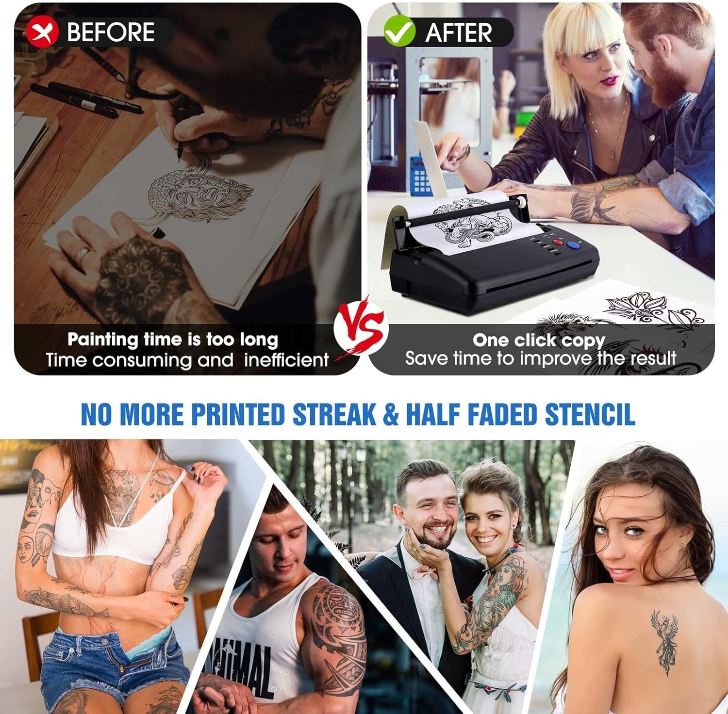 Tattoo Transfer Stencil Machine Copier Printer Thermal A4 A5 Printer