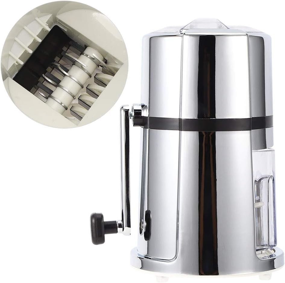 Manual Ice Crusher Portable Stainless Steel Blade Drink Ice Shaver