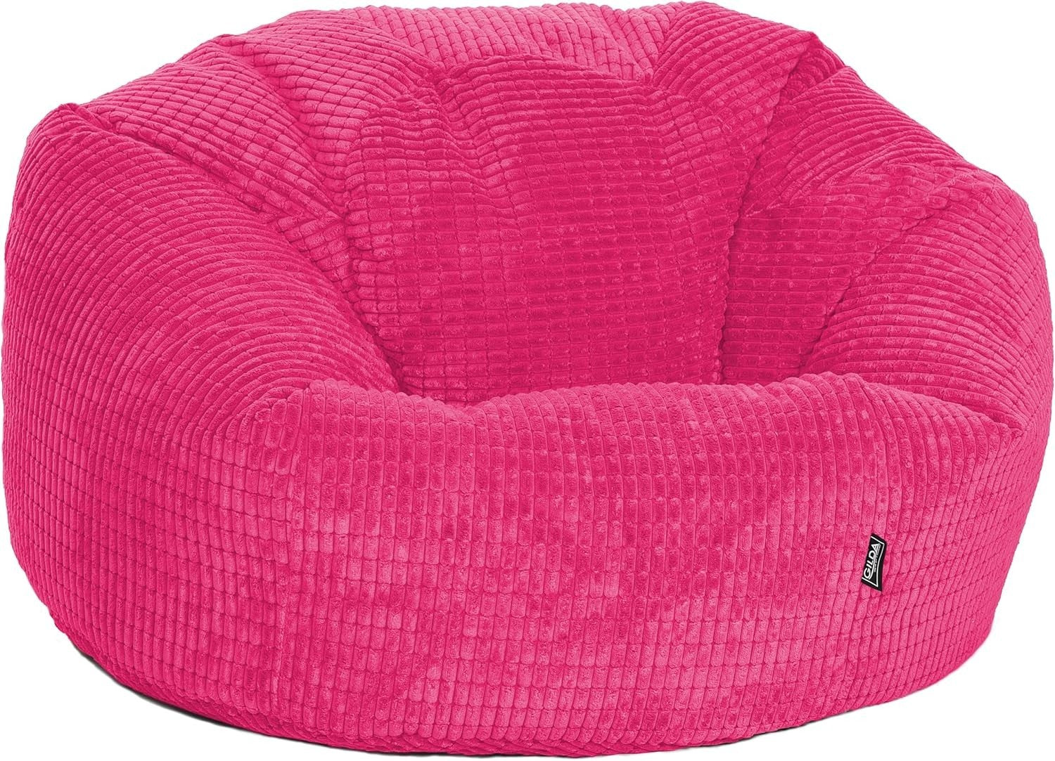 Giant Corduroy Bean Bag Chair Sofa Seat for Adults & Teens – Pink