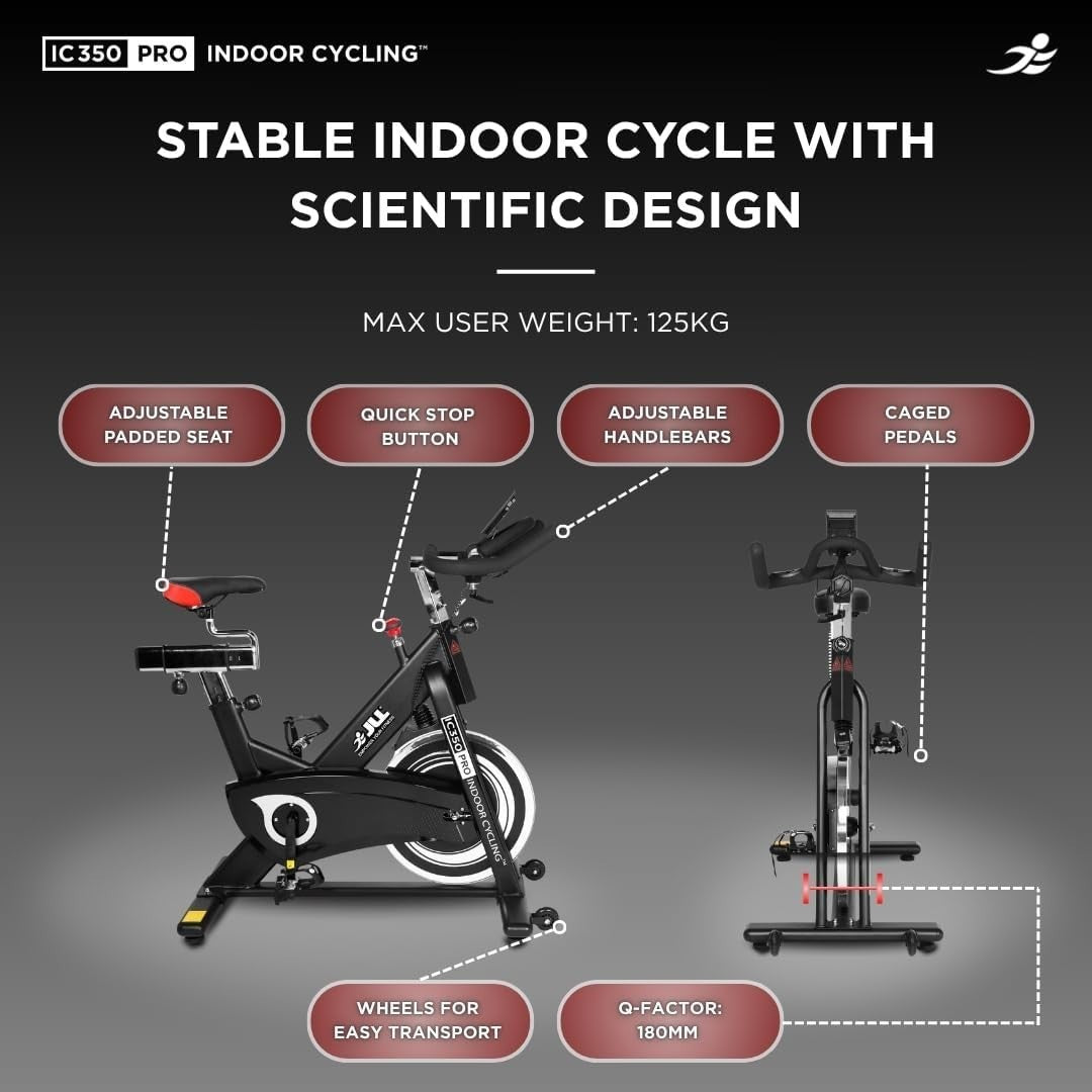 Magnetic Indoor Exercise Bike w/ Advanced Flywheel, LCD Monitor & 125kg Cap