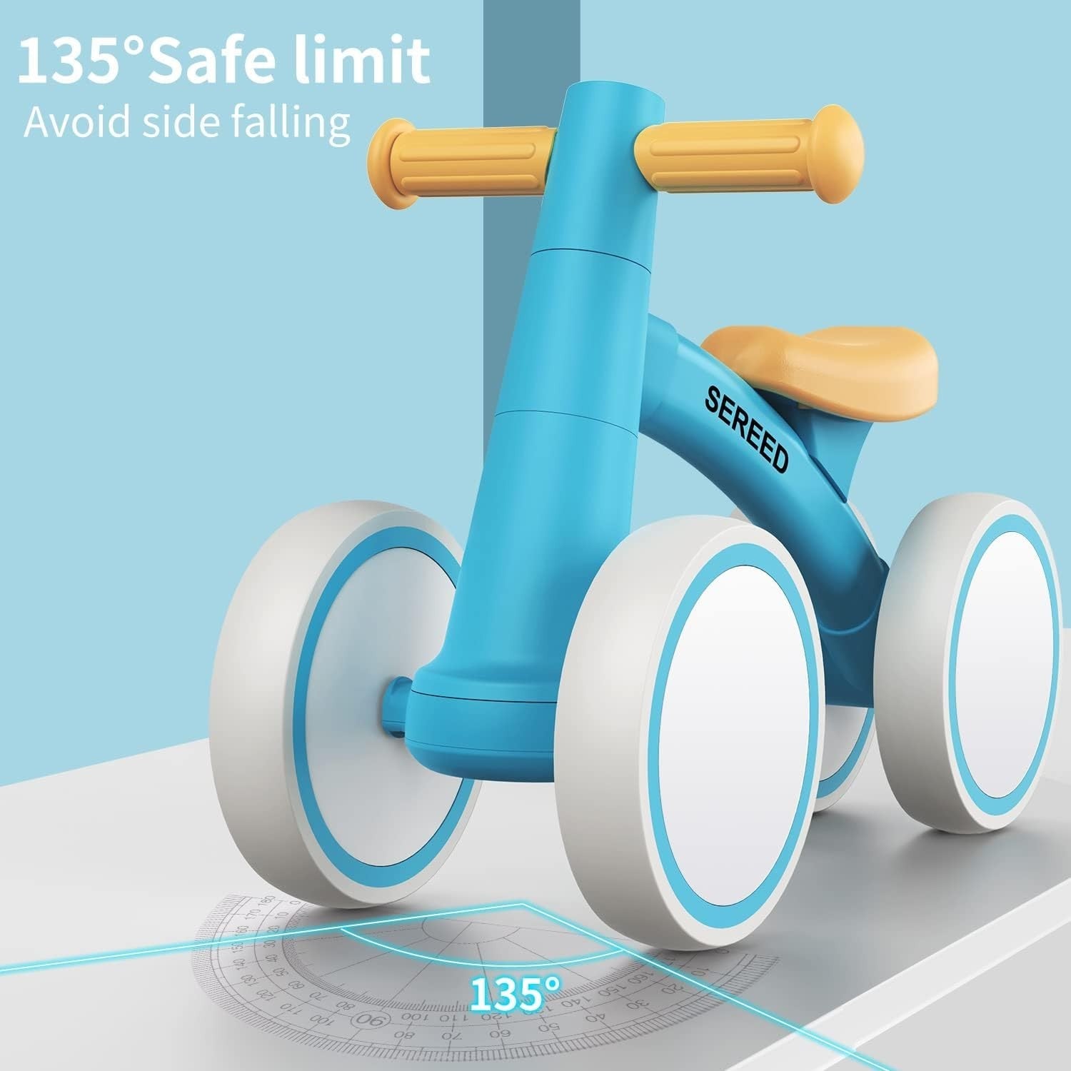 Baby Balance Bike 4 Wheel Toddler First Bike 1st Birthday Gift 1-2 Year