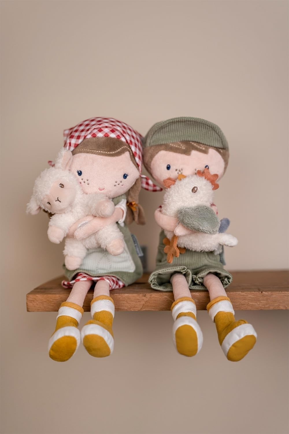 35cm Rag Doll Peasant Woman Plush with Sheep Soft Toy