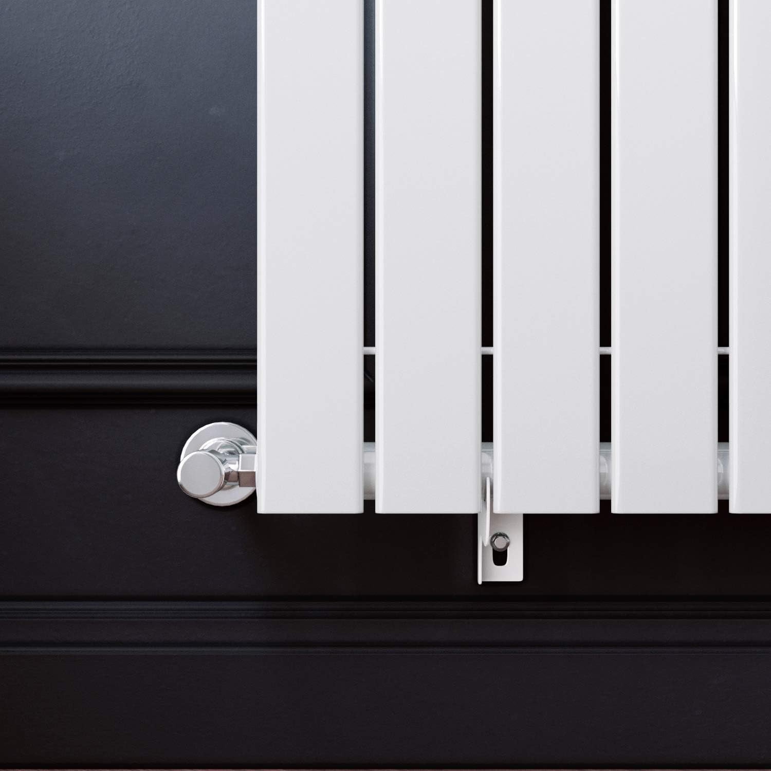 White Vertical Designer Radiator 1600x300mm Single Panel Central Heating