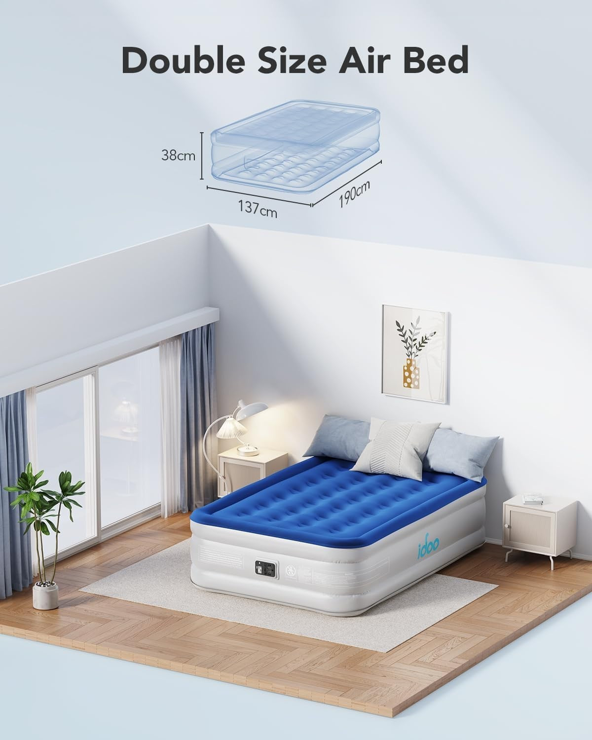 Double Inflatable Air Mattress with Electric Pump – Portable Guest Bed