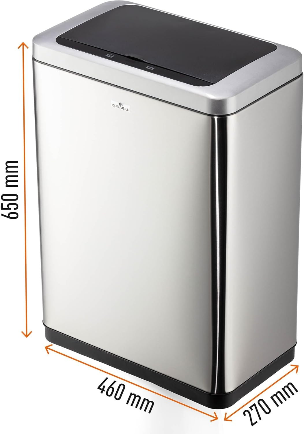 Touchless Sensor Waste Bin 40L Dual Compartment Recycling Silver