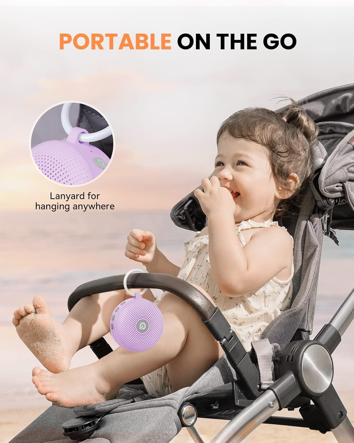Purple Noise Machine Baby Portable Sleep Sound 21 Soothing Sounds Battery