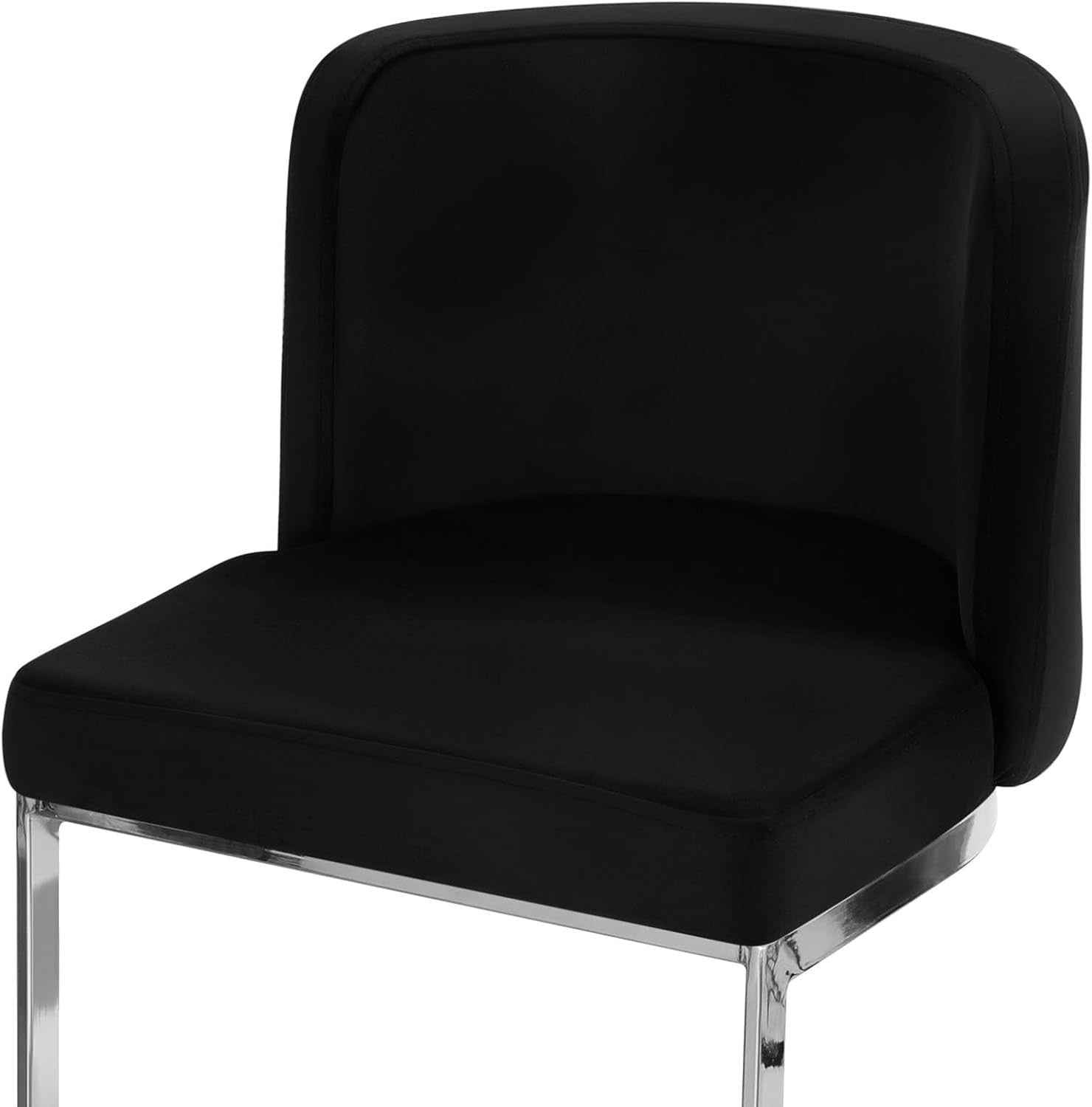 Modern Counter Bar Stools PU Leather With Back Steel Base Set Of 2