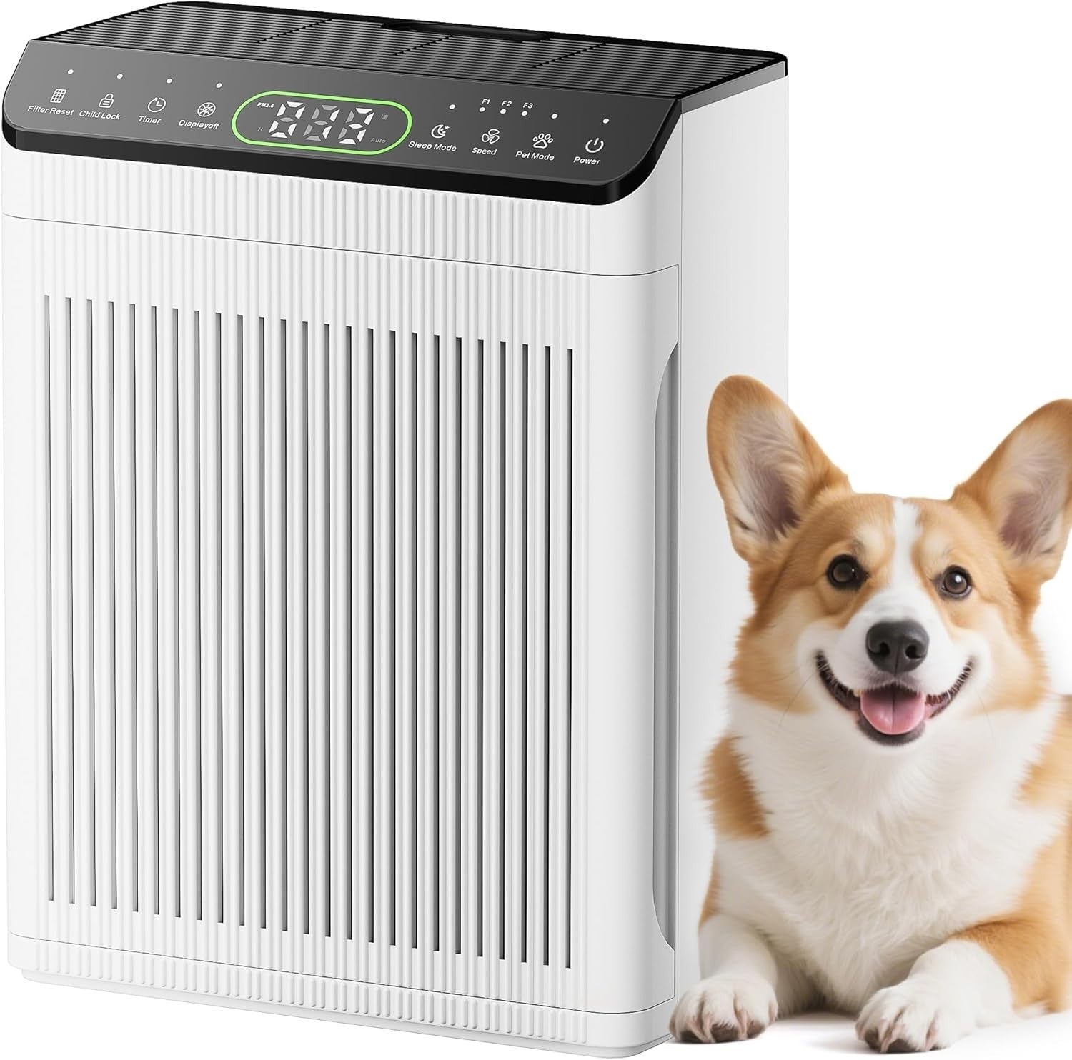 Large Room Air Purifier 2200ft² PM2.5 Display Washable Filter